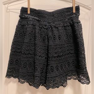 Black Lace/eyelet Shorts - Size S